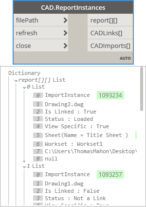 BimorphNodes old CAD ReportInstances