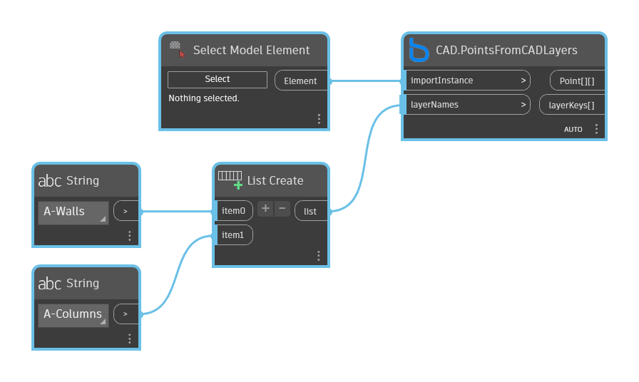 CAD.PointsFromCADLayers node example graph in Dynamo - BimorphNodes