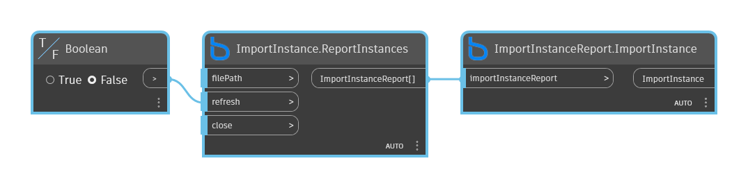 ImportInstanceReport.ImportInstance node example graph in Dynamo - BimorphNodes