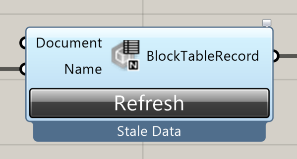 A Get component showing the Stale Data message and a Refresh button