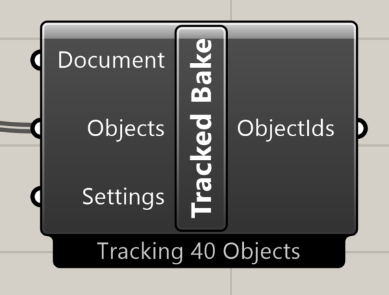 The Tracked Bake to AutoCAD component tracking 40 objects
